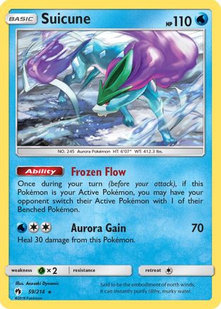Suicune/214 - Reverse Holofoil SM Lost Thunder - Holo Rare