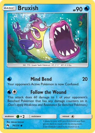 Bruxish 070 - Reverse Holofoil SM Lost Thunder - Common