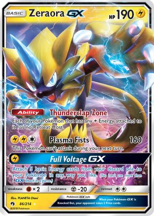 Zeraora GX 086 - Holofoil SM Lost Thunder - Ultra Rare