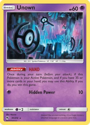 Unown (91) (91) 091/214 SM Lost Thunder - Rare
