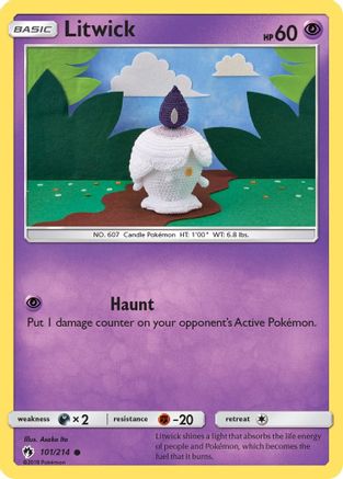 Litwick 101 - Reverse Holofoil SM Lost Thunder - Common