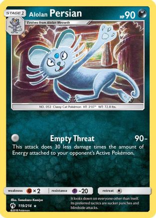 Alolan Persian 119 SM Lost Thunder - Rare