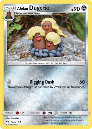 Alolan Dugtrio 123 - Reverse Holofoil SM Lost Thunder - Uncommon