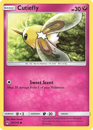 Cutiefly 145 - Reverse Holofoil SM Lost Thunder - Common