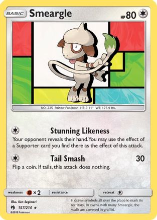 Smeargle 157 - Reverse Holofoil SM Lost Thunder - Rare