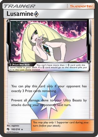 Lusamine Prism Star 182 - Holofoil SM Lost Thunder - Prism Rare