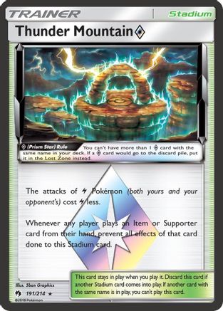 Thunder Mountain Prism Star 191 - Holofoil SM Lost Thunder - Prism Rare