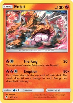 Entei - 47/214 (SM Lost Thunder)/214 - Holofoil Deck Exclusives - Holo Rare