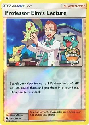 Professor Elm's Lecture - 188/214 (Regional Championships)/214 - Reverse Holofoil League & Championship Cards - Promo