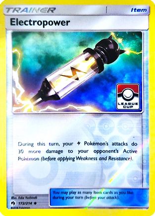 Electropower - 172/214 (League Cup)/214 - Reverse Holofoil League & Championship Cards - Promo
