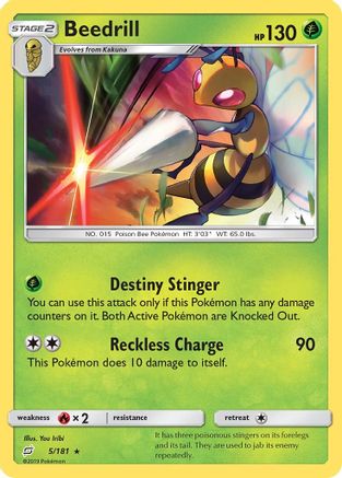 Beedrill - Reverse Holofoil SM Team Up - Rare