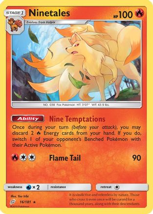 Ninetales 016 - Reverse Holofoil SM Team Up - Rare