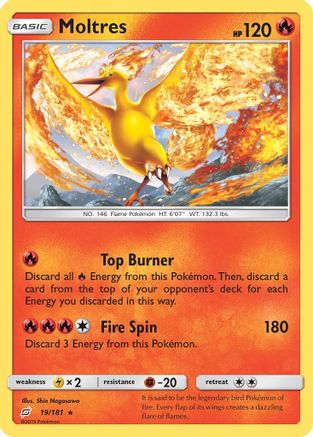 Moltres 019 - Reverse Holofoil SM Team Up - Holo Rare