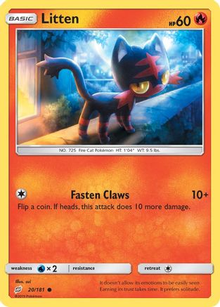 Litten 020 - Reverse Holofoil SM Team Up - Common