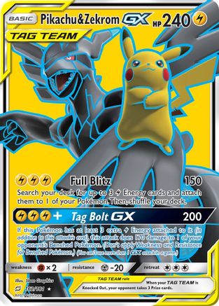 Pikachu & Zekrom GX (Full Art)/181 - Holofoil SM Team Up - Ultra Rare