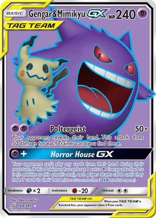 Gengar & Mimikyu GX (Full Art) 164 - Holofoil SM Team Up - Ultra Rare