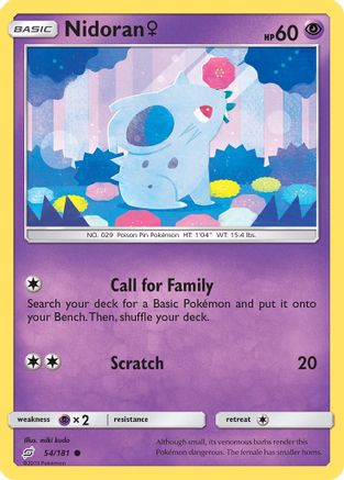 Nidoran F 054 - Reverse Holofoil SM Team Up - Common