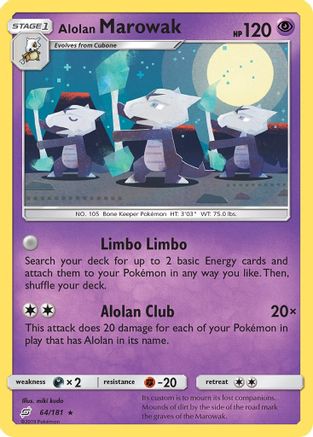 Alolan Marowak 064 - Reverse Holofoil SM Team Up - Rare