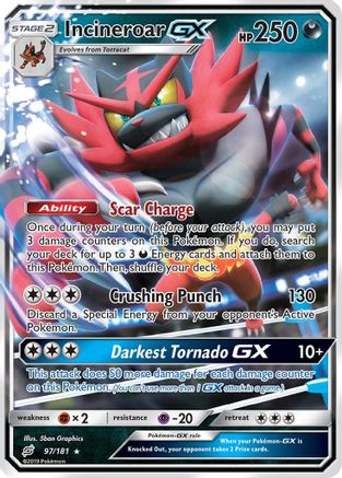 Incineroar GX 097 - Holofoil SM Team Up - Ultra Rare
