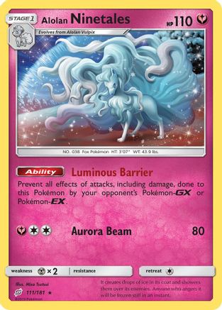 Alolan Ninetales 111 - Reverse Holofoil SM Team Up - Holo Rare