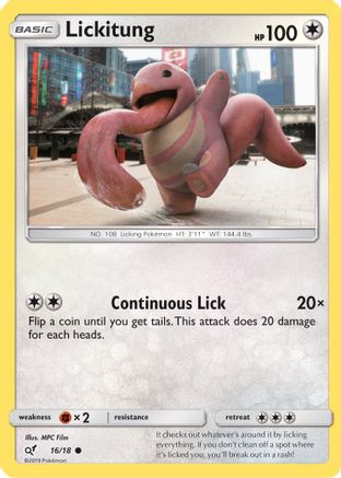 Lickitung (Holo Common) 016 - Holofoil Detective Pikachu - Common