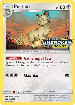 Persian - SM182 (Prerelease) - Holofoil SM Promos - Promo