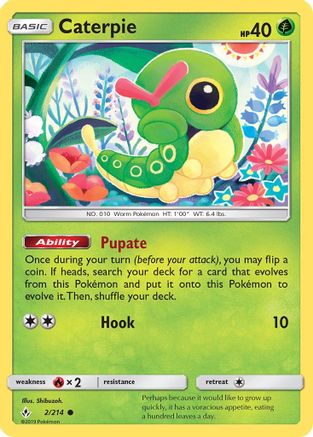 Caterpie 002 - Reverse Holofoil SM Unbroken Bonds - Common