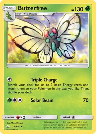 Butterfree 004 - Reverse Holofoil SM Unbroken Bonds - Rare