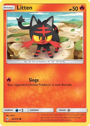Litten (26) (26) 026/214 - Reverse Holofoil SM Unbroken Bonds - Common