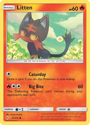 Litten (27) (27) 027 - Reverse Holofoil SM Unbroken Bonds - Common