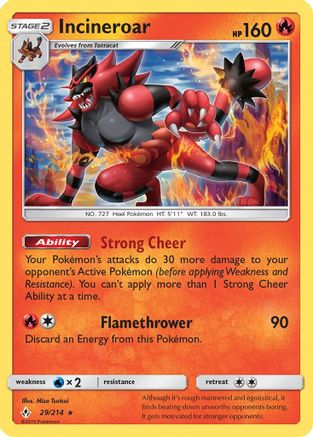 Incineroar 029/214 SM Unbroken Bonds - Rare