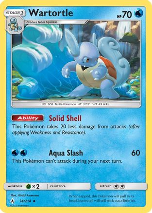 Wartortle 034 - Reverse Holofoil SM Unbroken Bonds - Uncommon