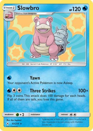 Slowbro 043 - Reverse Holofoil SM Unbroken Bonds - Holo Rare