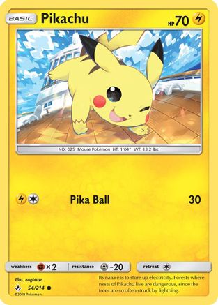 Pikachu 054 SM Unbroken Bonds - Common