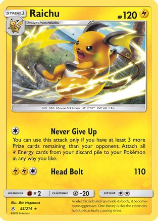 Raichu 055 SM Unbroken Bonds - Rare