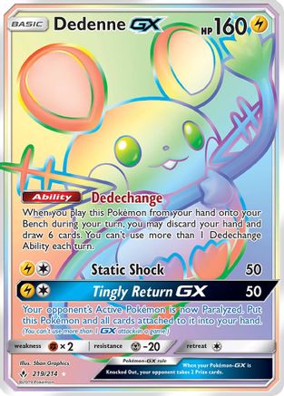 Dedenne GX (Secret) - Holofoil SM Unbroken Bonds - Secret Rare