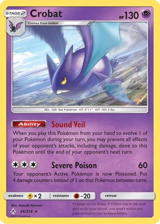 Crobat 066 - Holofoil SM Unbroken Bonds - Holo Rare