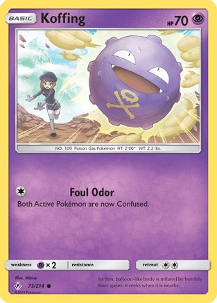 Koffing 073/214 - Reverse Holofoil SM Unbroken Bonds - Common