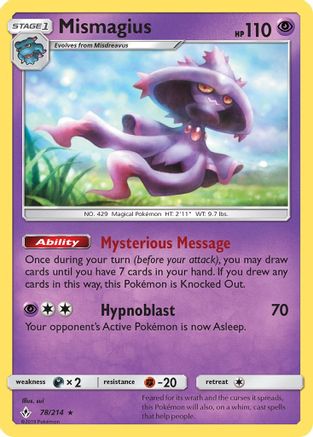 Mismagius 078/214 SM Unbroken Bonds - Rare