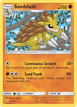 Sandslash - Reverse Holofoil SM Unbroken Bonds - Rare