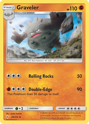 Graveler SM Unbroken Bonds - Uncommon