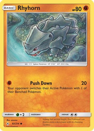 Rhyhorn (92) (92) 092 SM Unbroken Bonds - Common