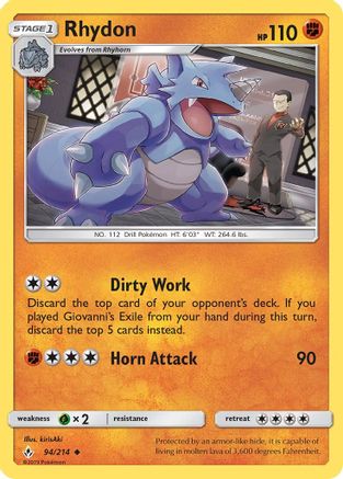 Rhydon 094 SM Unbroken Bonds - Uncommon