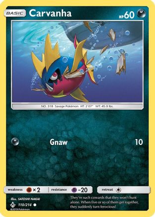 Carvanha - Reverse Holofoil SM Unbroken Bonds - Common