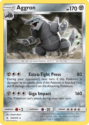Aggron/214 - Reverse Holofoil SM Unbroken Bonds - Rare