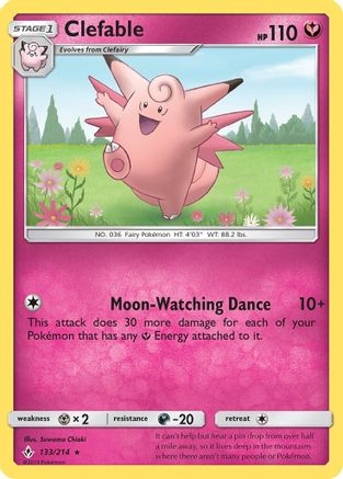 Clefable 133 - Reverse Holofoil SM Unbroken Bonds - Rare