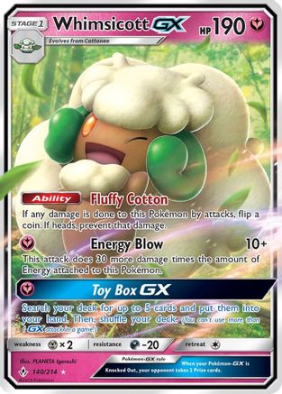Whimsicott GX 140 - Holofoil SM Unbroken Bonds - Ultra Rare