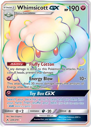 Whimsicott GX (Secret) - Holofoil SM Unbroken Bonds - Secret Rare