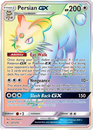Persian GX (Secret) - Holofoil SM Unbroken Bonds - Secret Rare