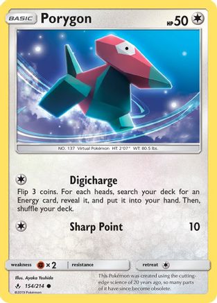 Porygon (154) (154) 154 - Reverse Holofoil SM Unbroken Bonds - Common